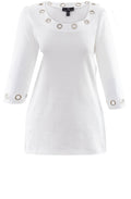 White Ring Detailed Top