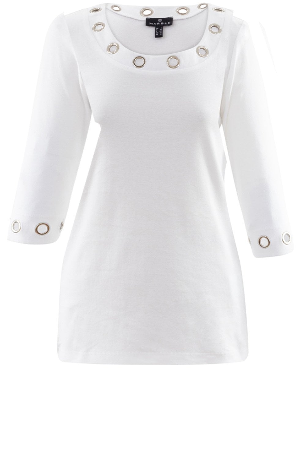 White Ring Detailed Top