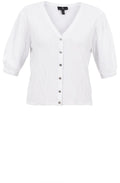White Short Sleeved Reversible Cardigan