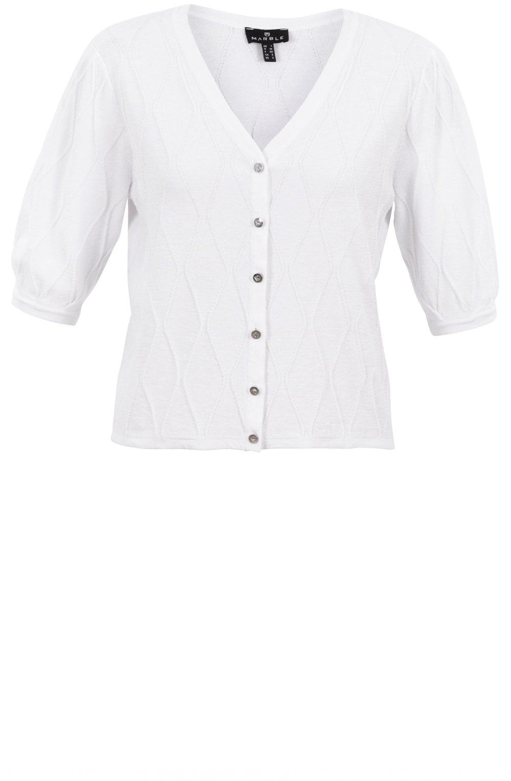 White Short Sleeved Reversible Cardigan