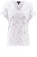 White Silver Patterned Top