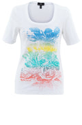 White T Shirt With Rainbow Design and Diamantes