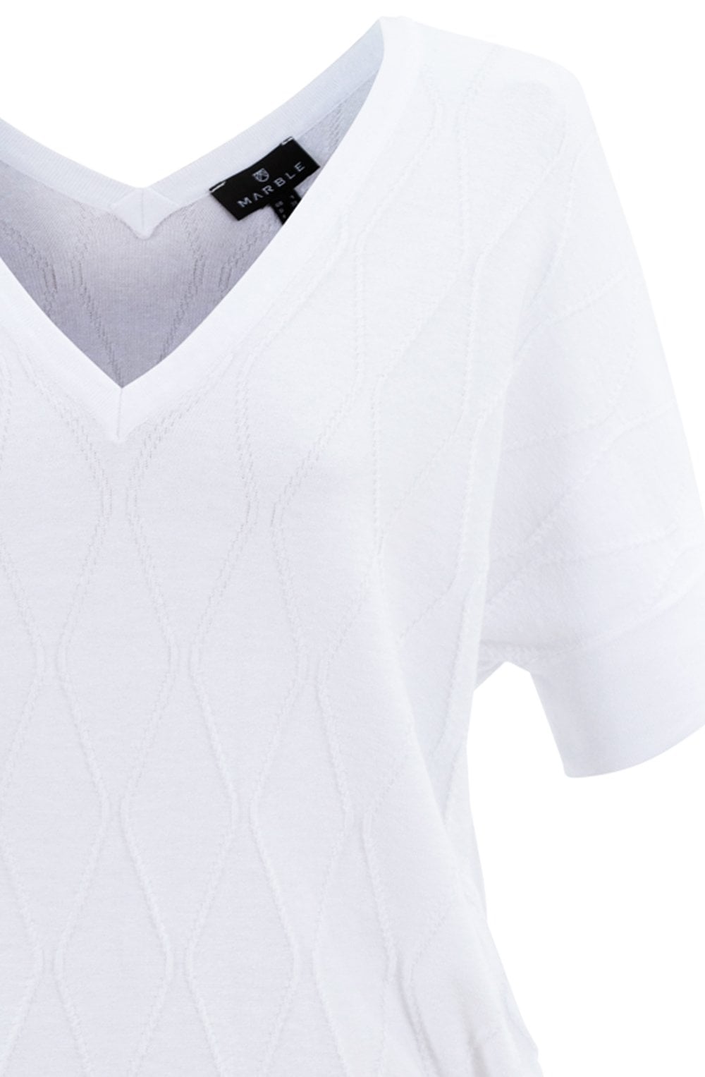 White Textured Knit Relaxed Top
