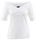 White V Neck Jersey Top