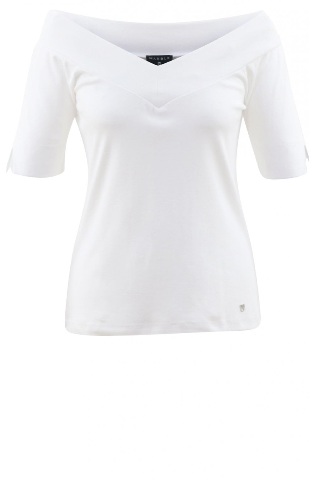 White V Neck Jersey Top