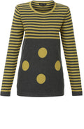 Yellow & Grey Stripe & Spot Sweater