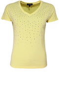 Yellow Silver Rhinestone Detaled Top