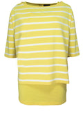 Yellow & White Striped Layered Top