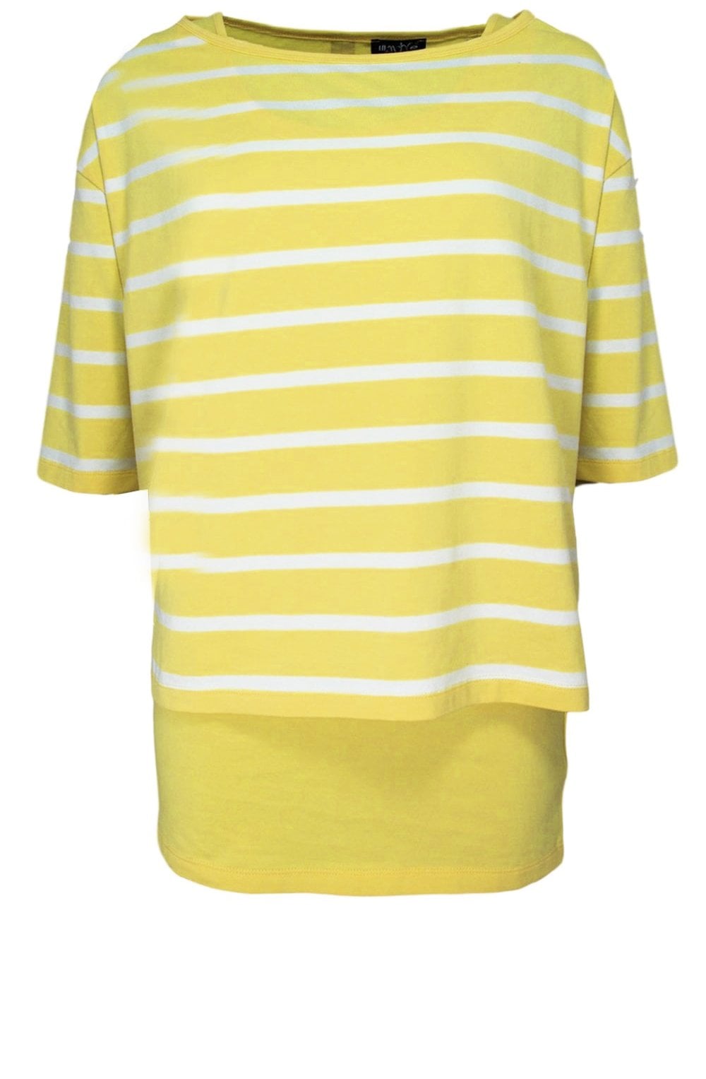 Yellow & White Striped Layered Top