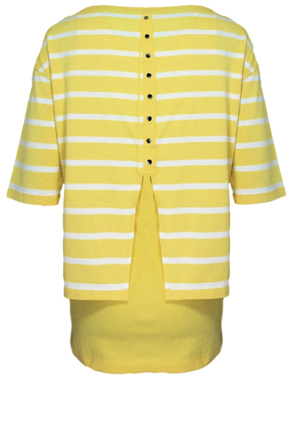 Yellow & White Striped Layered Top