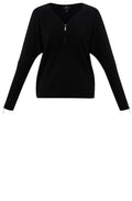 Zip Detail Black Jumper