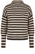 Black and Taupe Striped Box Sweater