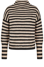 Black and Taupe Striped Box Sweater