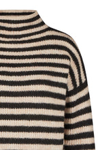 Black and Taupe Striped Box Sweater
