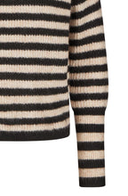 Black and Taupe Striped Box Sweater