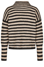 Black and Taupe Striped Box Sweater