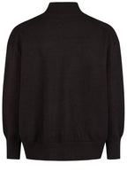 Black Curved Hemline Turtle Neck Jumper