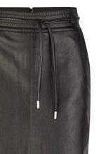 Black Faux Leather Midi Skirt