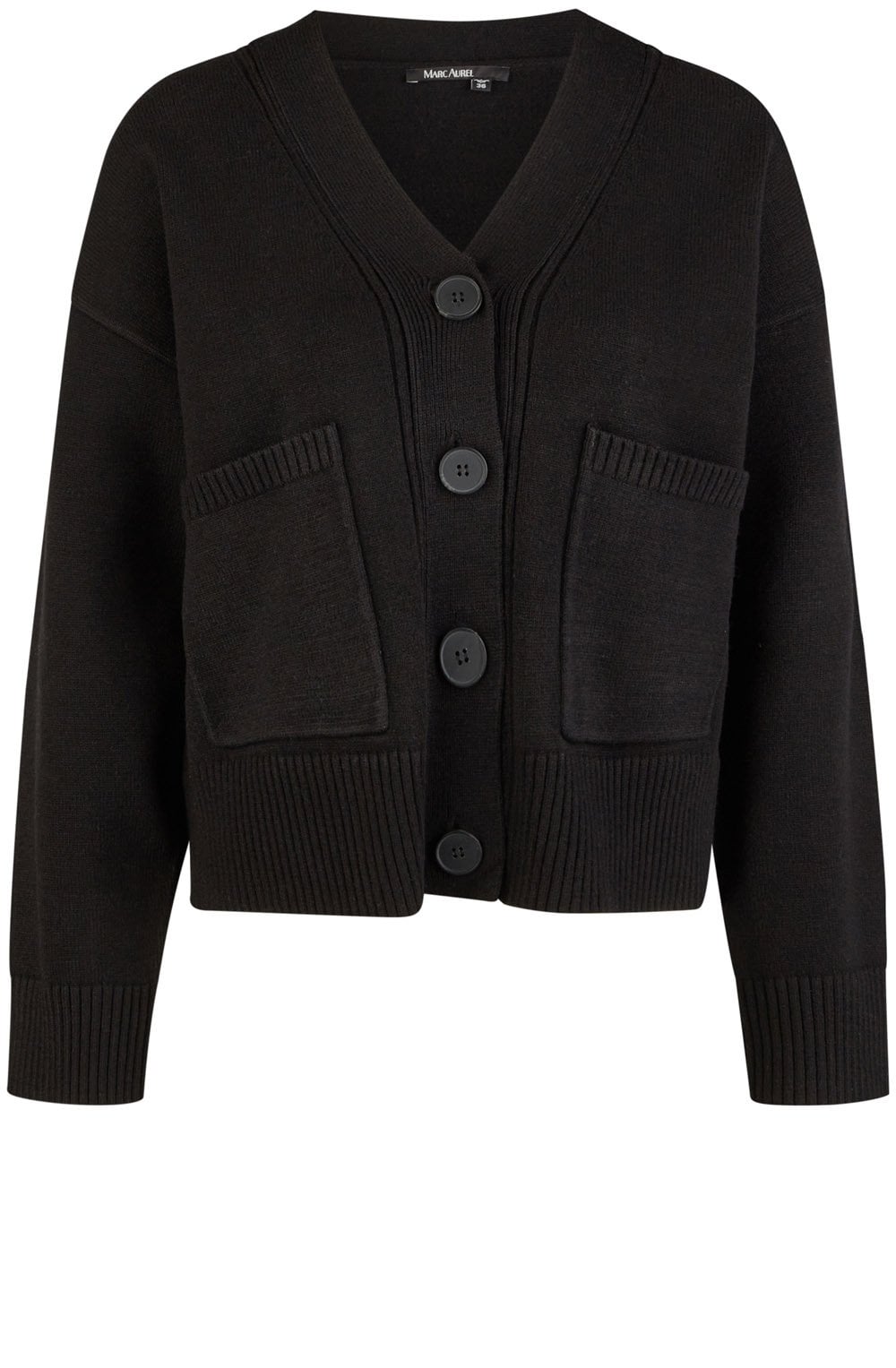 Black Patch Pocket Box Fit Cardigan