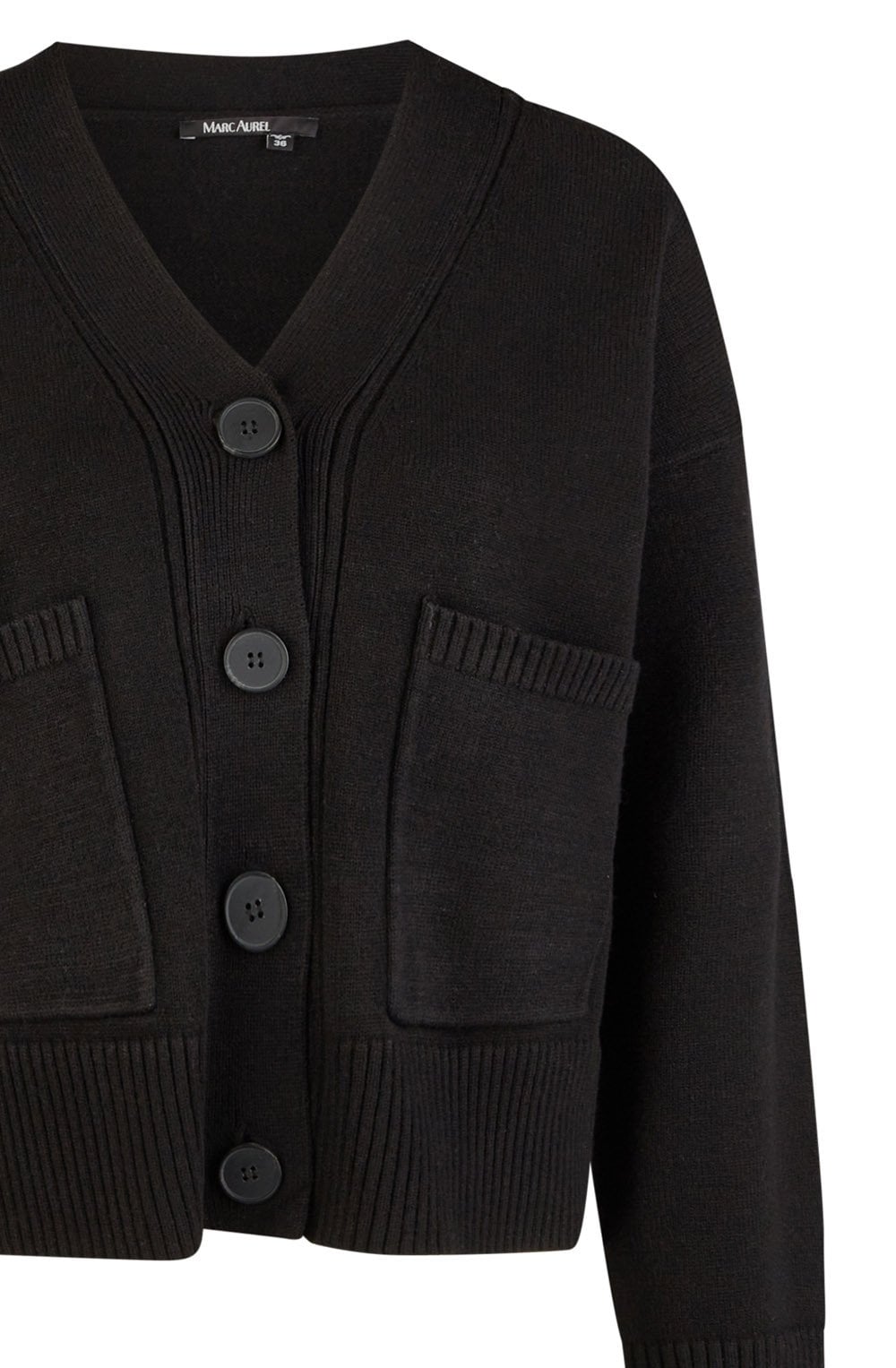 Black Patch Pocket Box Fit Cardigan