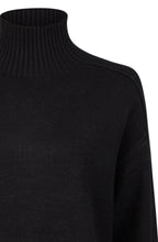 Black Ribbed Detail Turtle Neck Jumper