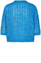 Blue Chunky Ribbon Knit Top