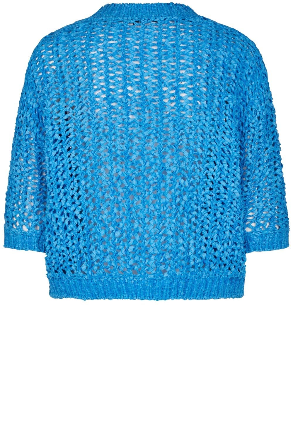 Blue Chunky Ribbon Knit Top