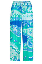 Blue Green Abstract Print Culottes