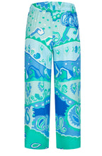 Blue Green Abstract Print Culottes