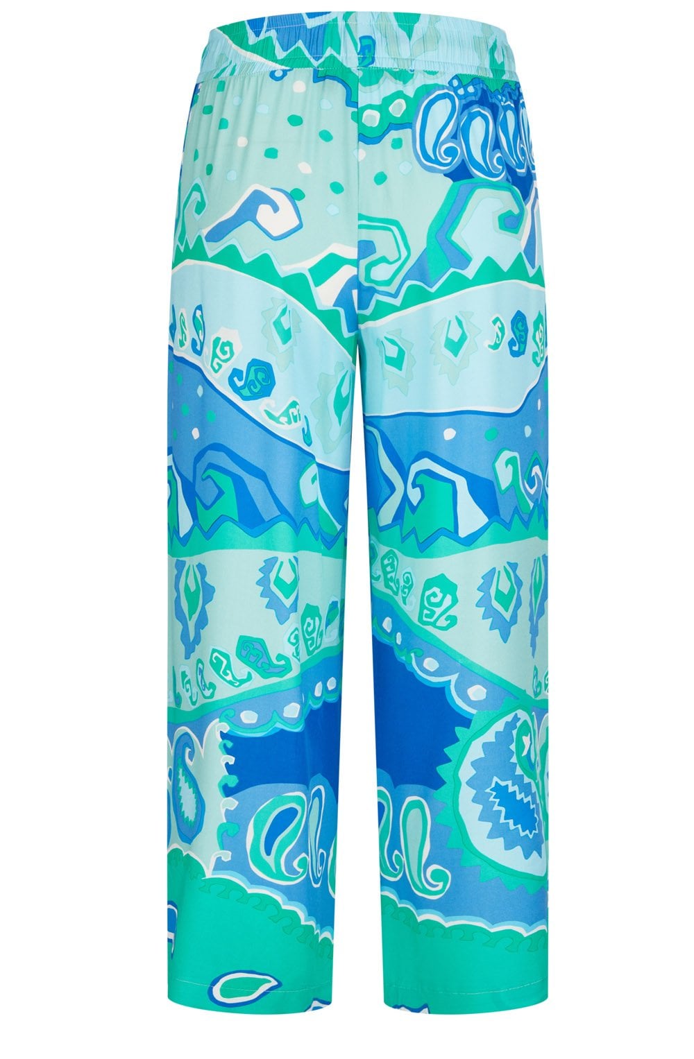 Blue Green Abstract Print Culottes