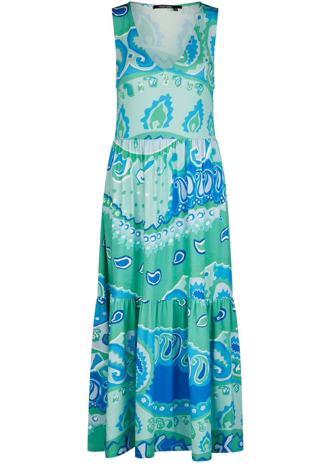 Blue Green Tiered Maxi Dress