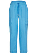 Blue Linen Cargo Trousers