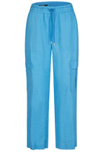 Blue Linen Cargo Trousers