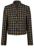 Camel and Black Checked Tweed Jacket