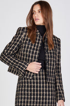 Camel and Black Checked Tweed Jacket