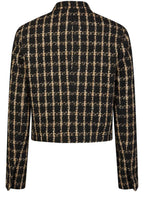 Camel and Black Checked Tweed Jacket