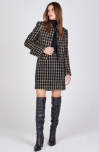 Camel and Black Checked Tweed Skirt