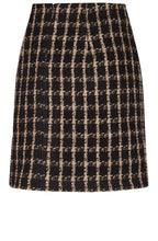 Camel and Black Checked Tweed Skirt