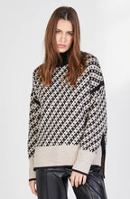 Camel and Black Jacquard Oversized Jumper