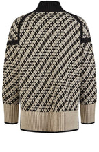 Camel and Black Jacquard Oversized Jumper