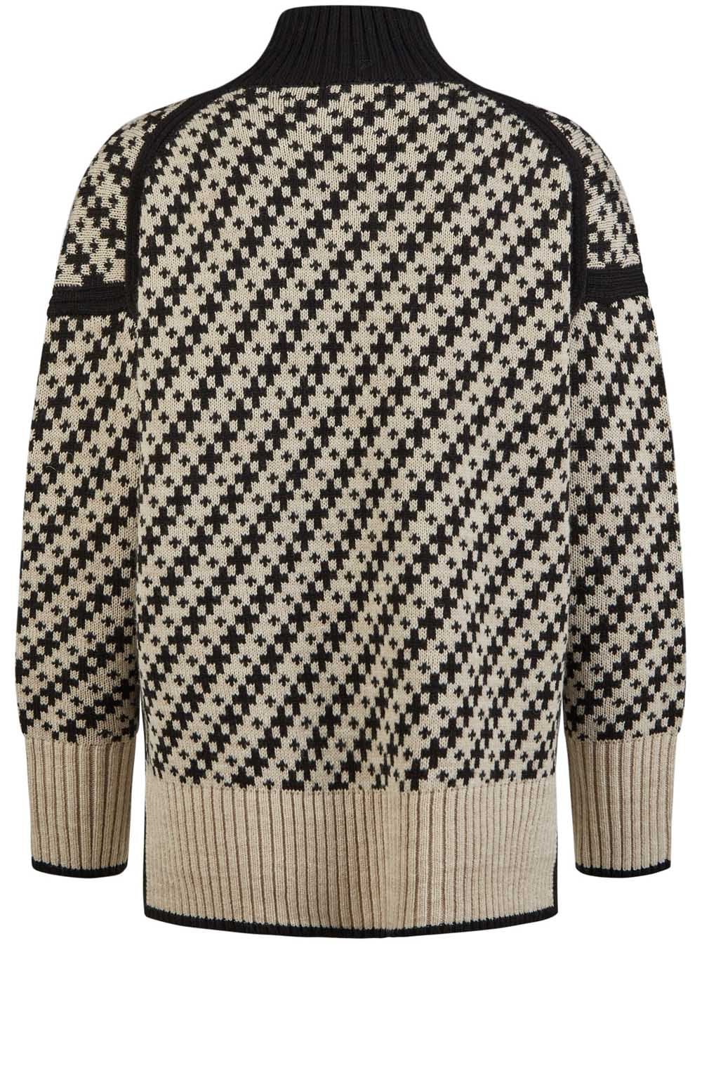 Camel and Black Jacquard Oversized Jumper