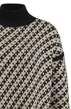Camel and Black Jacquard Oversized Jumper