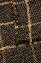 Camel and Black Wool and Alpaca Blend Scarf