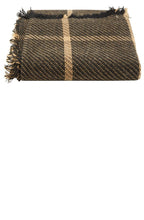 Camel and Black Wool and Alpaca Blend Scarf