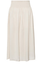Creme Casual Satin Maxi Skirt