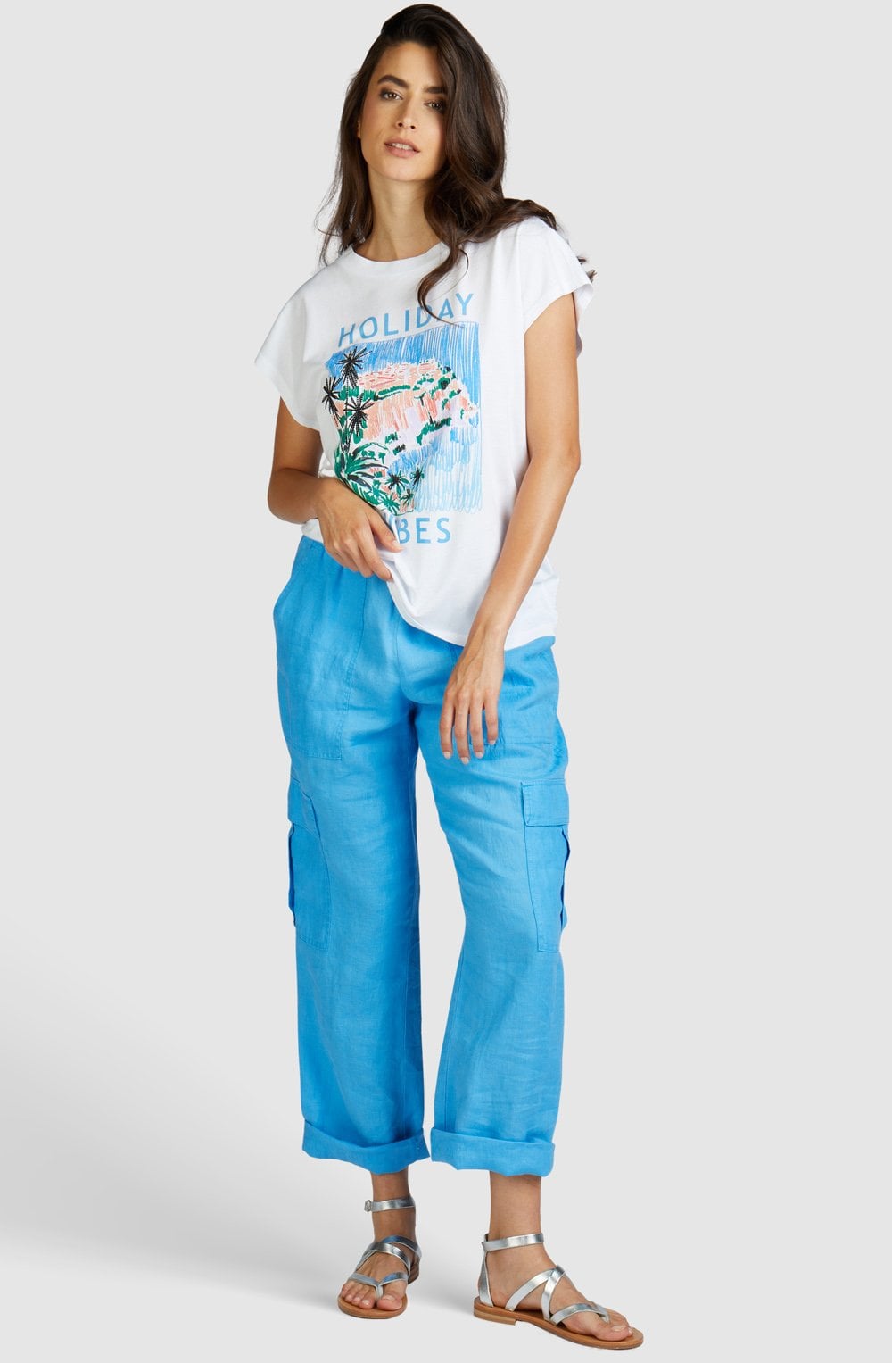 Holiday Vibes Diamante Palm Tree T Shirt