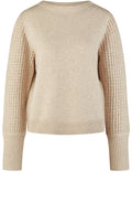 Light Camel Mesh Sleeve Jumper