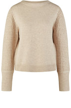 Light Camel Mesh Sleeve Jumper