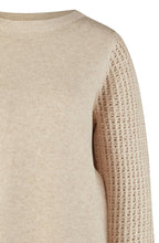 Light Camel Mesh Sleeve Jumper