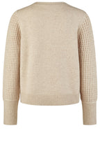 Light Camel Mesh Sleeve Jumper